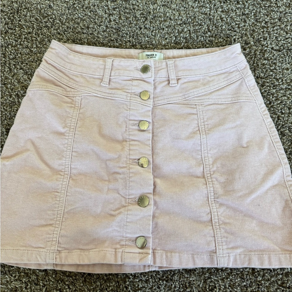 Forever 21 Cream A-Line Mini Skirt Casual Resort Wear